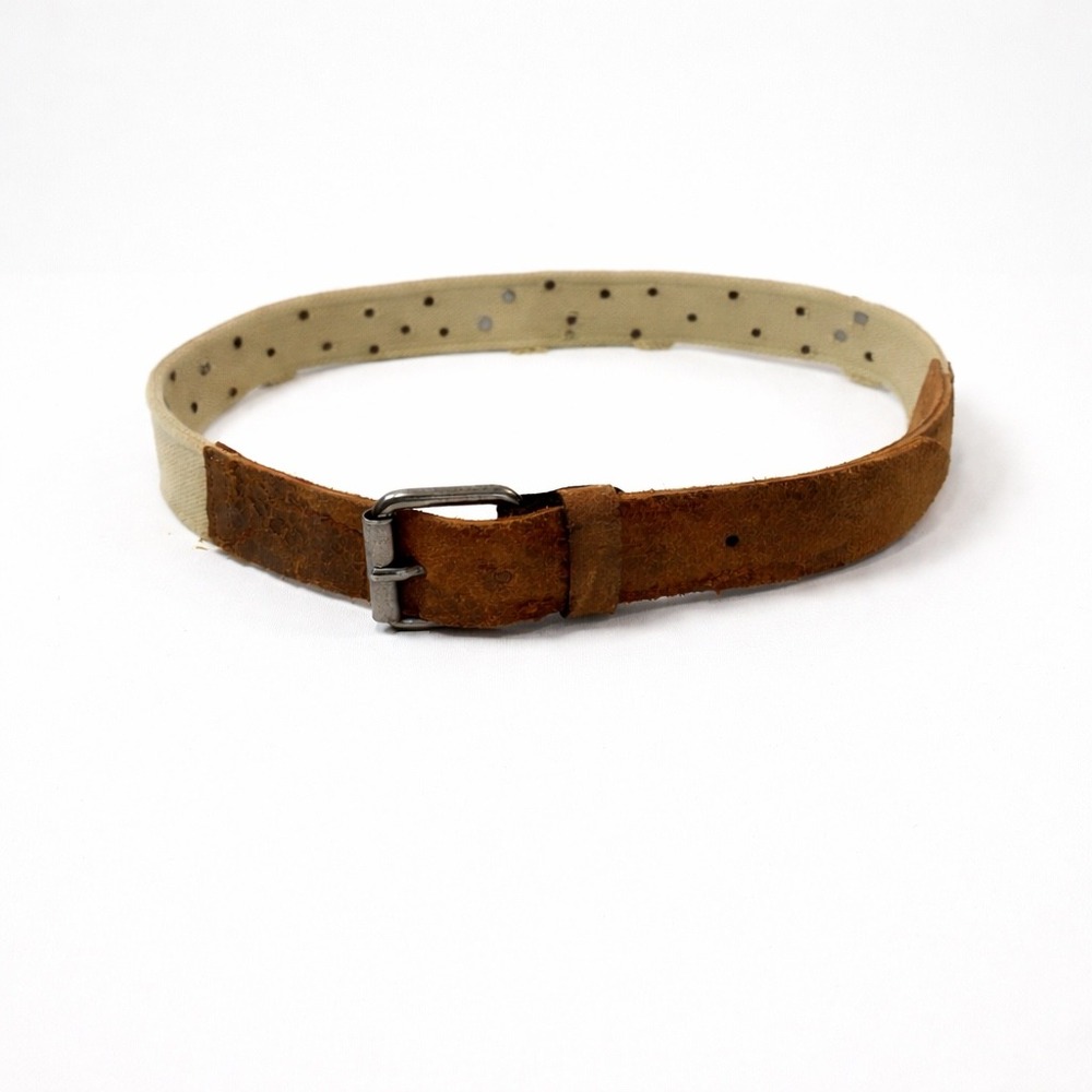 Y2K Flacco Roma Belt Studded Crystal Canvas Leather Distressed Boho‎ Festival - Picture 4 of 15